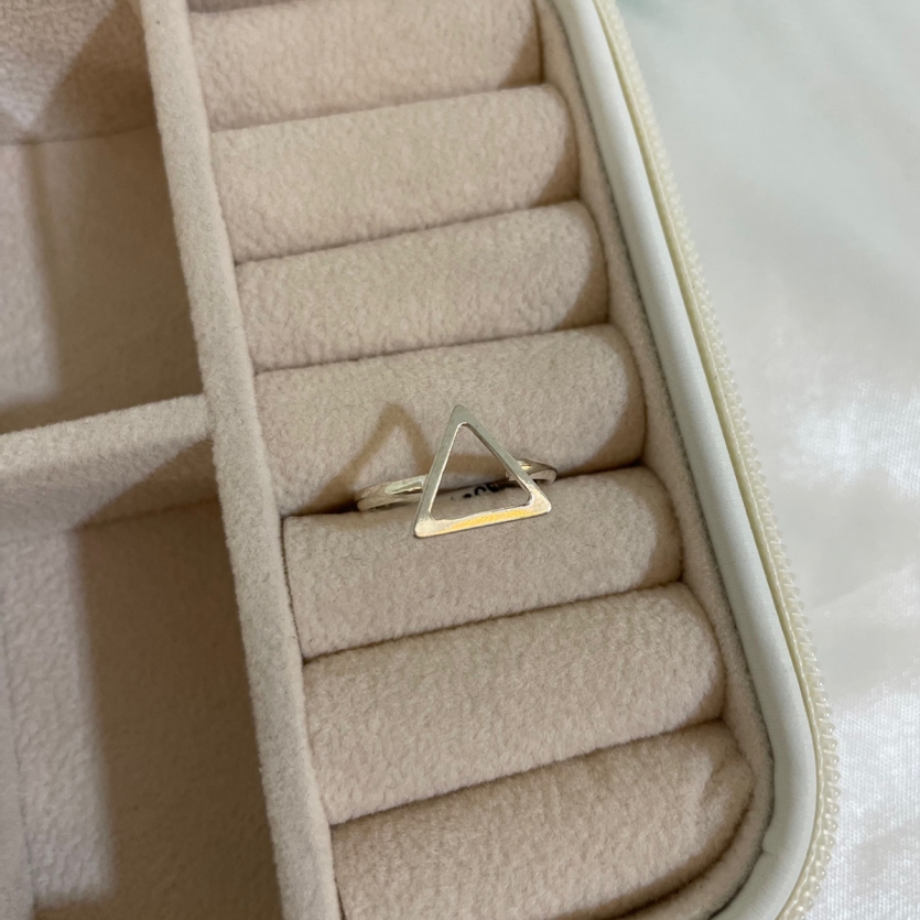 Anel Triangulo Prata 925