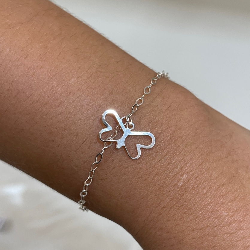 Pulseira Borboleta Feminina - Prata 925