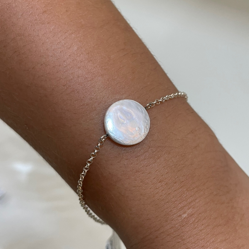 Pulseira com Madre Feminina - Prata 925