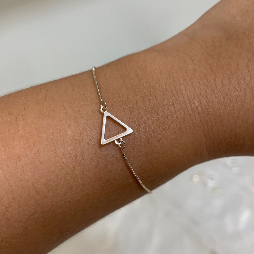 Pulseira Triângulo Feminina - Prata 925