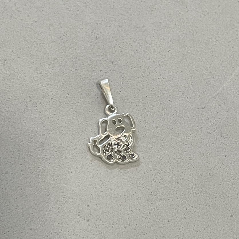 Pingente Cachorro Cravejado - Prata 925