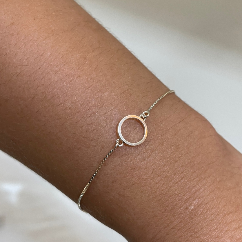 Pulseira Círculo Feminina - Prata 925
