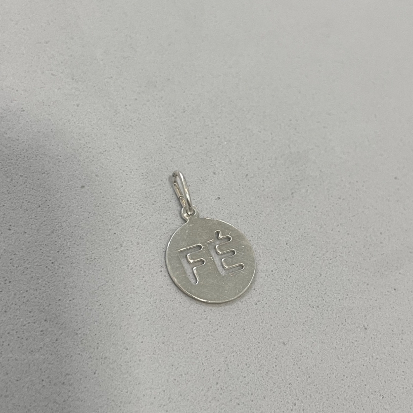 Pingente Placa Fé - Prata 925