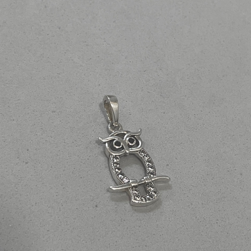 Pingente Coruja Cravejado - Prata 925