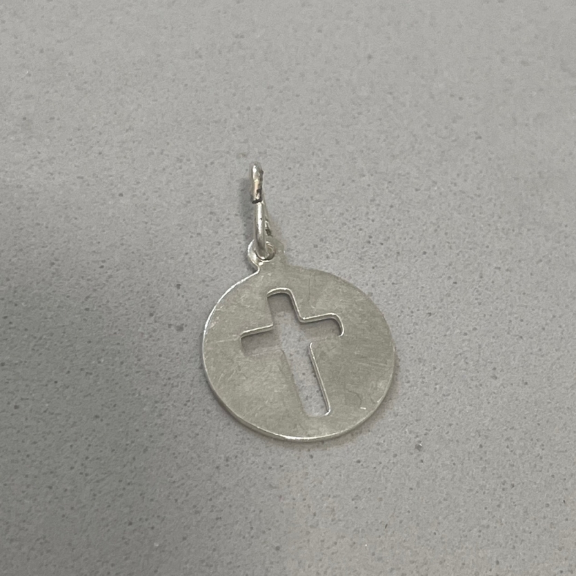 Pingente Placa Cruz Vazada - Prata 925