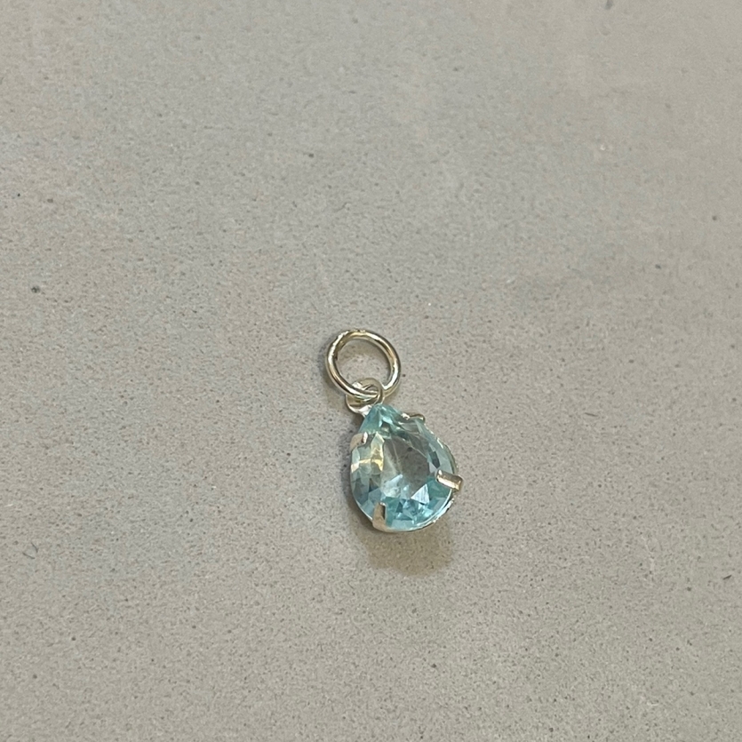 Pingente Ponto de Luz Gota Azul - Prata 925