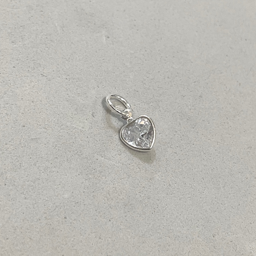 Pingente Coração Cristal - Prata 925